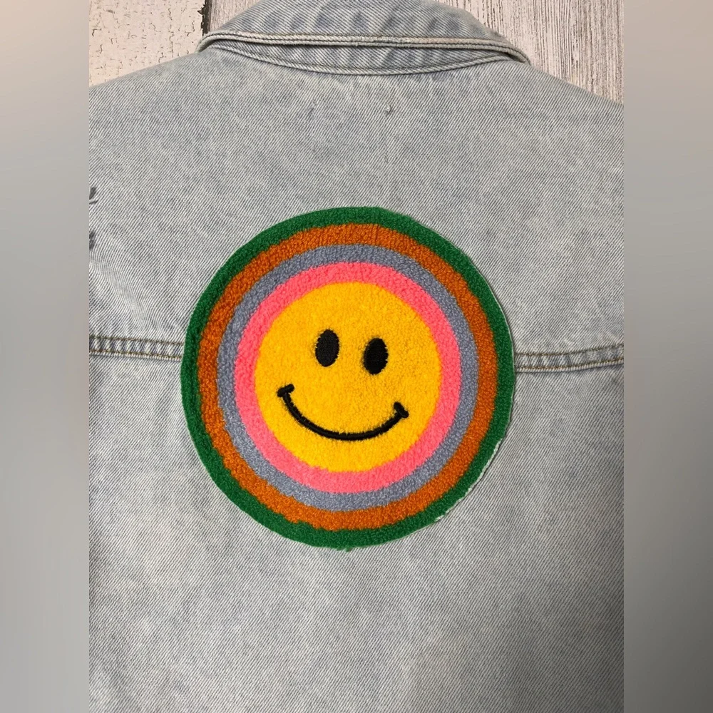 Petite Hailey Girls' Patched Denim Jacket - Little Kid, Big Kid size 10